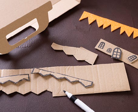 Use packaging for Halloween decorations