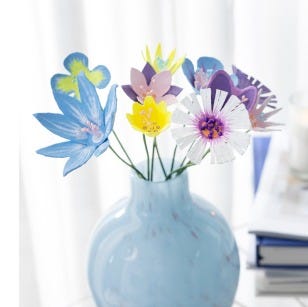 Collage picture - Easter bouquet made from scraps of paper