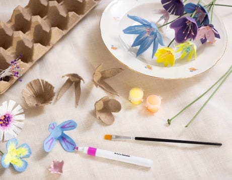 Inspiration image - Easter flowers are produced by egg trays