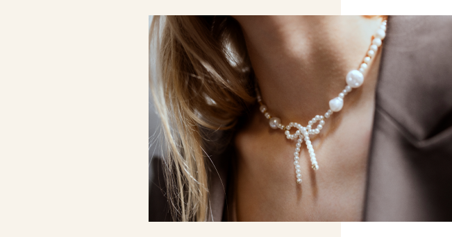 Necklace made of small pearls