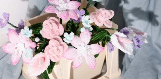 Chenille flowers