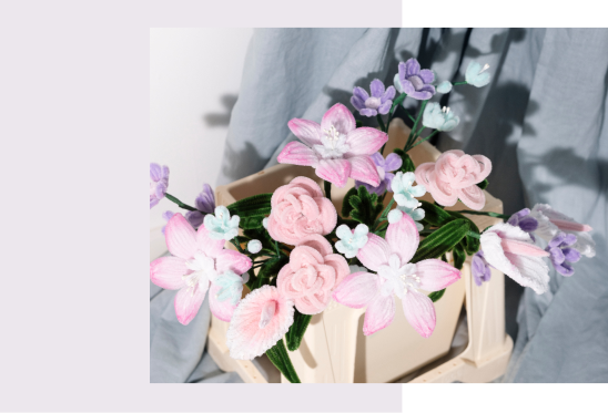 Chenille flower bouquet