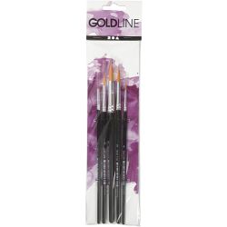 Nylon Brushes, no. 1+4+8+12+18, L: 17-19 cm, W: 1-7 mm, round, 5 pc/ 1 pack