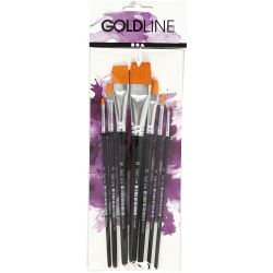 Nylon Brushes, no. 0+2+4+8+12+16+20, L: 16,5-21 cm, W: 1-7 mm, flat, 7 pc/ 1 pack