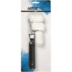 Paint Rollers with handle, W: 6 cm, 1 set