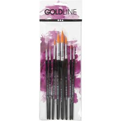 Nylon Brushes, no. 0+1+2+4+8+12+18+22, L: 16,5-21 cm, W: 1-8 mm, round, 8 pc/ 1 pack