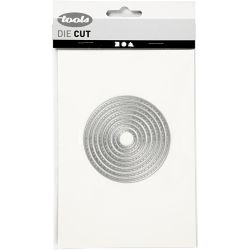 Die Cut and Embossing Folder, circle, dia. 1,5-7 cm, 1 pc