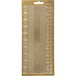 Stickers, borders, sheet 10x23 cm, gold, 1 sheet