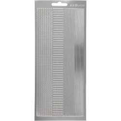 Stickers, borders, 10x23 cm, silver, 1 sheet
