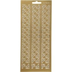 Stickers, corners, sheet 10x23 cm, gold, 1 sheet