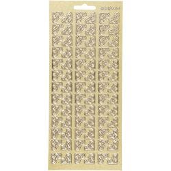 Stickers, corners, sheet 10x23 cm, gold, 1 sheet