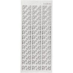 Stickers, corners, sheet 10x23 cm, silver, 1 sheet