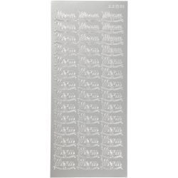 Stickers, menu, sheet 10x23 cm, silver, 1 sheet