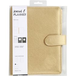 Planner, size 19x23,5x4 cm, ring folder, gold, 1 pc