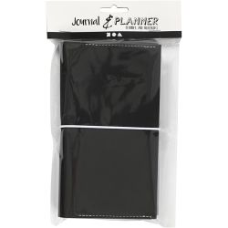 Planner, size 10x18x1,5 cm, elastic closure, black, 1 pc