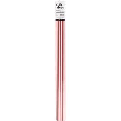 Gift wrap, Stripes, W: 50 cm, 80 g, red/white, 5 m/ 1 roll