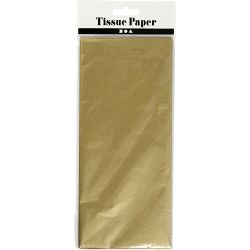 Tissue Paper, sheet 50x70 cm, 17 g, gold, 6 sheet/ 1 pack