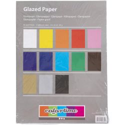 Glazed Paper, sheet 24x32 cm, 80 g, assorted colours, 50 sheet/ 1 pack