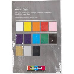 Glazed Paper, sheet 32x48 cm, 80 g, assorted colours, 100 sheet/ 1 pack