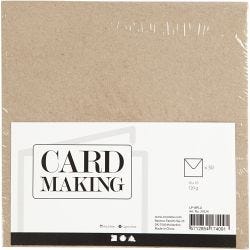 Recycled envelope, envelope size 16x16 cm, 120 g, natural, 50 pc/ 1 pack
