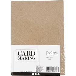 Recycled envelope, envelope size 11,5x16 cm, 120 g, natural, 50 pc/ 1 pack