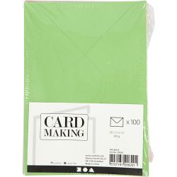 Coloured Envelopes, envelope size 11,5x16 cm, 80 g, assorted colours, 10x10 pc/ 1 pack
