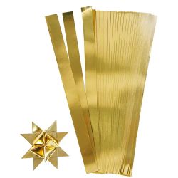 Paper Star Strips, L: 45 cm, W: 10 mm, dia. 4,5 cm, gold, 100 strips/ 1 pack