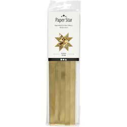 Paper Star Strips, L: 45 cm, W: 10 mm, dia. 4,5 cm, gold, 100 strips/ 1 pack