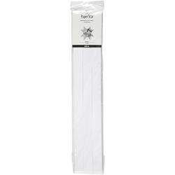 Paper Star Strips, L: 73 cm, W: 25 mm, dia. 11,5 cm, white, 100 strips/ 1 pack