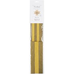 Paper Star Strips, L: 44+78 cm, W: 15+25 mm, dia. 6,5+11,5 cm, glitter,varnish, gold, 40 strips/ 1 pack