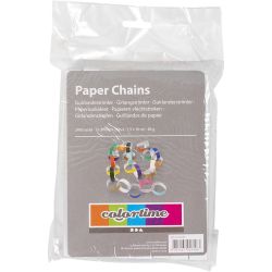 Paper Chains, L: 16 cm, W: 15 mm, assorted colours, 2400 pc/ 1 pack
