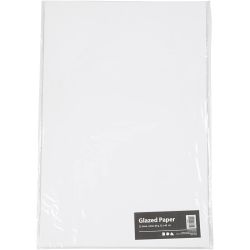 Glazed Paper, sheet 32x48 cm, 80 g, white, 25 sheet/ 1 pack