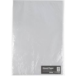 Glazed Paper, sheet 32x48 cm, 80 g, silver, 25 sheet/ 1 pack