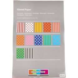 Glazed Paper, Pattern, sheet 32x48 cm, 80 g, assorted colours, 100 ass sheets/ 1 pack
