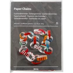 Paper Chains, Pattern, L: 16 cm, W: 15 mm, 400 pc/ 1 pack
