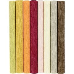 Crepe Paper, sheet 25x60 cm, Crêpe ratio: 180%, 105 g, mute colours, 8 sheet/ 1 pack