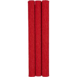 Crepe Paper, sheet 25x60 cm, Crêpe ratio: 180%, 105 g, red, 3 sheet/ 1 pack