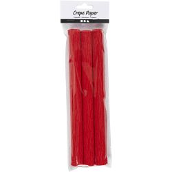 Crepe Paper, sheet 25x60 cm, Crêpe ratio: 180%, 105 g, red, 3 sheet/ 1 pack