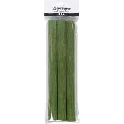Crepe Paper, sheet 25x60 cm, Crêpe ratio: 180%, 105 g, leaf green, 3 sheet/ 1 pack