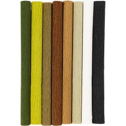 Crepe paper, sheet 25x60 cm, Crêpe ratio: 180%, 105 g, natural, 8sheet/ 1 pack