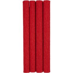 Crepe paper, sheet 25x60 cm, Crêpe ratio: 180%, 105 g, red, 4sheet/ 1 pack