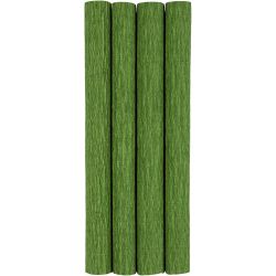 Crepe paper, sheet 25x60 cm, Crêpe ratio: 180%, 105 g, leaf green, 4sheet/ 1 pack