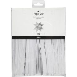 Paper Star Strips, L: 45 cm, W: 10 mm, dia. 4,5 cm, white, 500 strips/ 1 pack