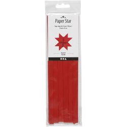 Paper Star Strips, L: 45 cm, W: 10 mm, dia. 4,5 cm, red, 100 strips/ 1 pack