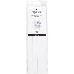 Paper Star Strips, L: 45 cm, dia. 6,5 cm, W: 15 mm, white, 100 strips/ 1 pack