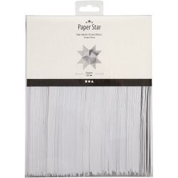 Paper Star Strips, L: 45 cm, W: 15 mm, dia. 6,5 cm, white, 500 strips/ 1 pack