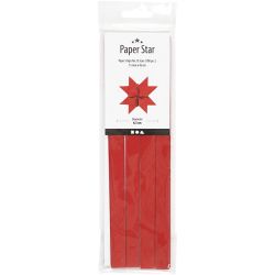 Paper Star Strips, L: 45 cm, W: 15 mm, dia. 6,5 cm, red, 100 strips/ 1 pack