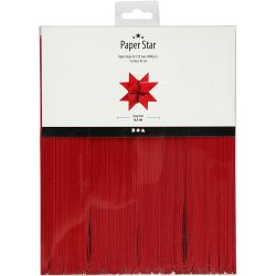 Paper Star Strips, L: 45 cm, W: 15 mm, dia. 6,5 cm, red, 500 strips/ 1 pack