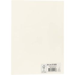 Card, A4, sheet 210x297 mm, 180 g, off-white, 20 sheet/ 1 pack