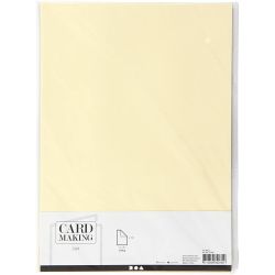 Card, A4, sheet 210x297 mm, 210 g, pastel yellow, 10 sheet/ 1 pack
